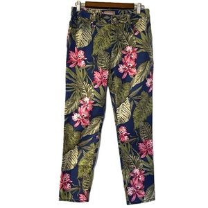 CHICO’S FIVE POCKET FLORAL ANKLE JEANS CHICOS SIZE 00 XXS
